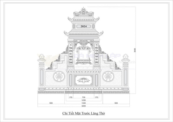 Bản vẽ chi tiết lăng thờ đá BVLT10 - Hình ảnh 2
