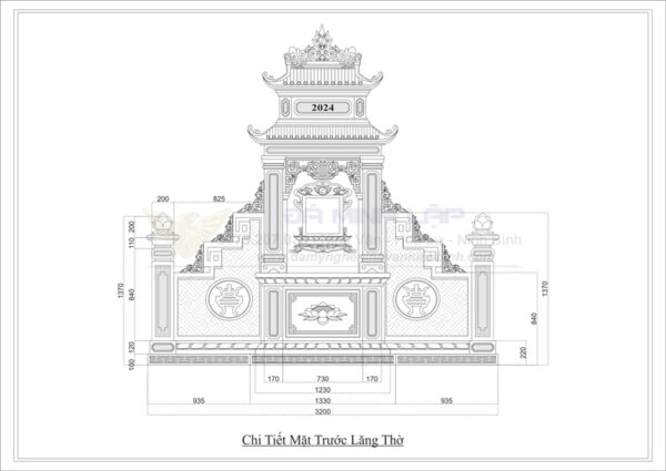 Bản vẽ chi tiết lăng thờ đá BVLT10 - Hình ảnh 3