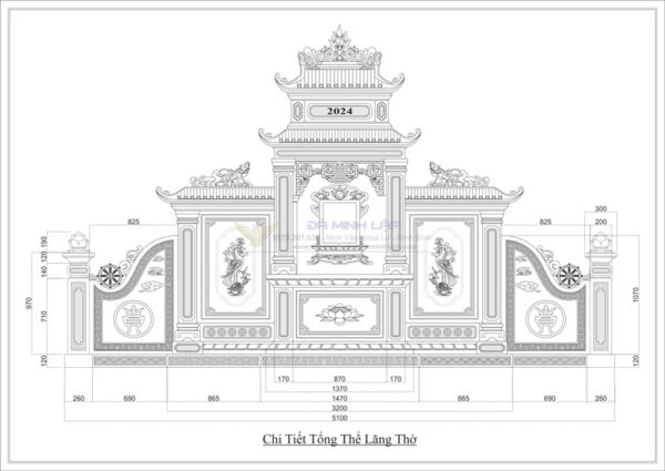 Bản vẽ chi tiết lăng thờ đá BVLT9