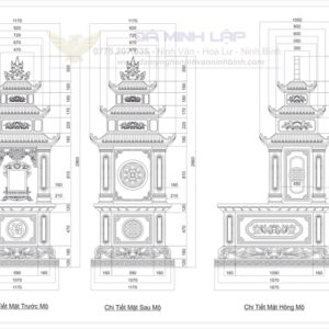 Bản vẽ chi tiết mộ đá BVM2