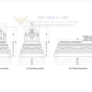 Bản vẽ chi tiết mộ đá BVM3