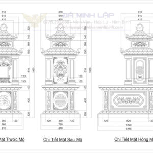 Bản vẽ chi tiết mộ đá BVM8