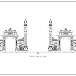 Bản Vẽ Chi Tiết Cổng Đá BVC6