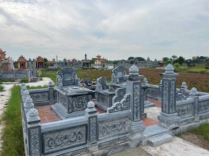 Khu lăng mộ đá đẹp xanh cao cấp đá Ninh Bình