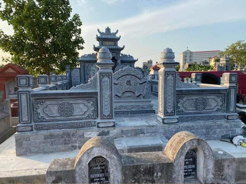 Khu lăng mộ đá xanh đen cao cấp đá Ninh Bình