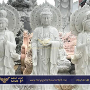 Tượng Tam Thế Phật Bằng Đá ML03