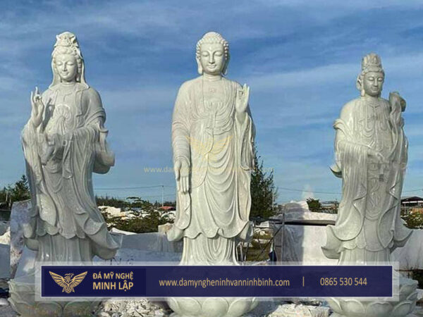 Tượng Tam Thế Phật Bằng Đá ML01