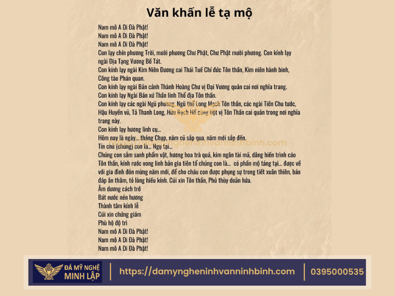 Ảnh Mô Tả Văn Khấn Tảo Mộ Cuối Năm Tại Đá Mỹ Nghệ Minh Lập